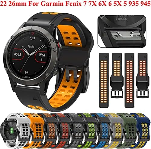 Buday 22 26 ממ רצועת שעון עבור Garmin fenix 7 fenix 6 5 5plus 935 945 סיליקון Easyfit Fands For for fenix 7x 6x 5x Watchband