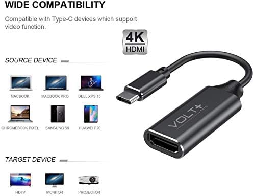 עבודות מאת Volt Plus Tech HDMI 4K USB-C ערכת תואם ל- LG 16Z90Q-K.AAS6U1 מתאם מקצועי עם פלט דיגיטלי מלא 2160p, 60Hz!