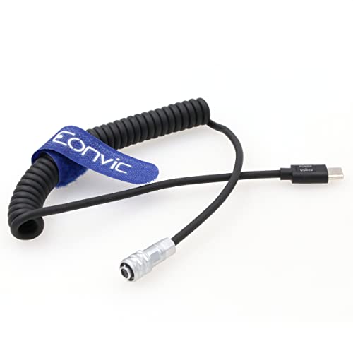 Eonvic BMPCC 4K Trigger Cable Cable Weipu SF610 2 PIN נקבה ל- USB Type-C מצלמת סוללה כבל חשמל עבור BMPCC 4K 6K מצלמת קולנוע