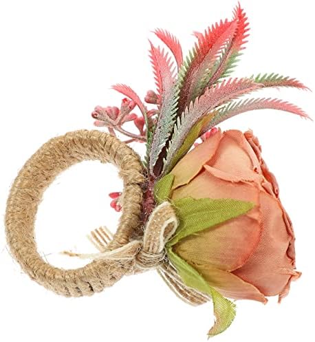 Zerodeko 2 pcs ורד פרח מפית טבעות מפיות אבזם אבזם סרוויטה טבעת מגבת למגבת ליום האהבה יום נישואין מקלחת כלה משתה תפאורה