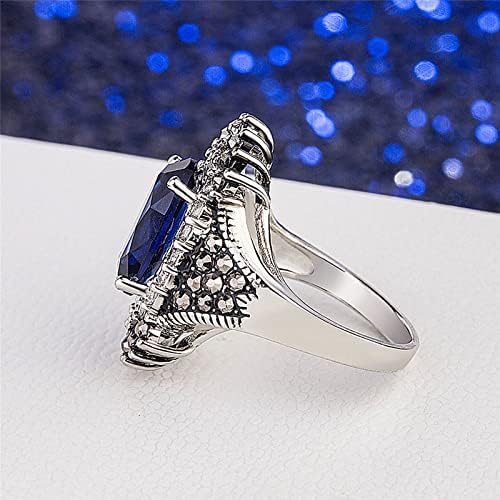2023 חדש שחור תאילנדי טבעת בציר גדול תכשיטי רימון כסף טבעת עפרות אדום מוגזם טבעת טבעות מוערם יהלומי טבעות לנשים
