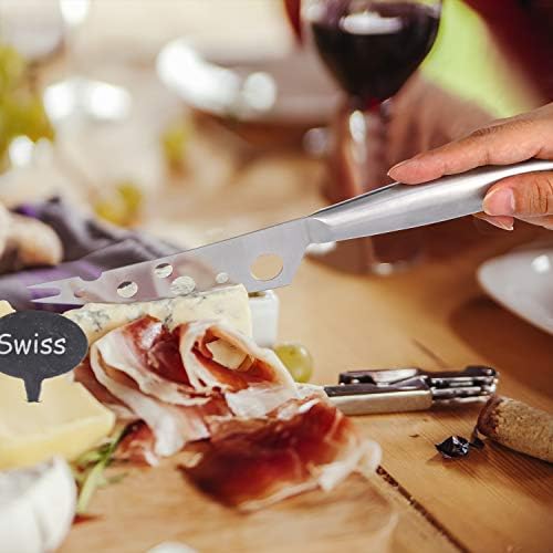 סכיני גבינת וונניצה וסמני צפחה סט - מתנות סכין גבינה אוסף מוגדרות עם 3 סכין גבינה ארוכת נירוסטה וסכין גבינה 1 ו -3 סמני