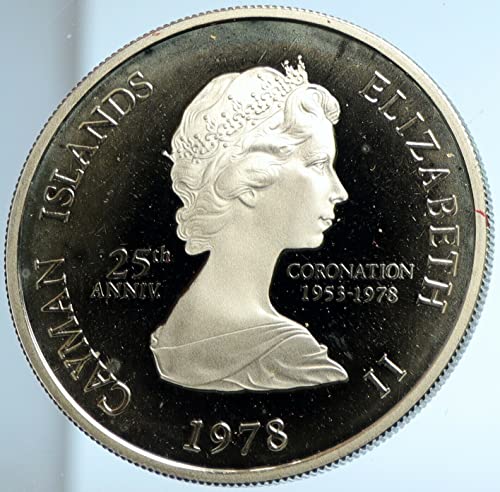 1978 KY 1978 איי קיימן W מלכת בריטניה אליזבת השנייה הוכחה 5 דולר לא מאושרים
