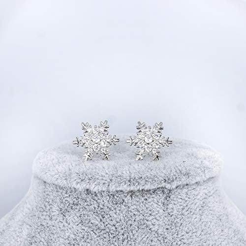 יוקוקול פתית שלג פרח בצורת מעוקב זירקוניה קריסטל הרבעה פירסינג עגילים לנשים בנות