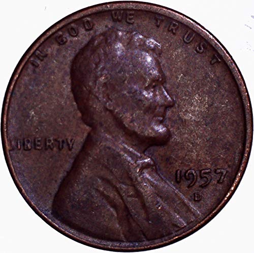 1957 ד לינקולן חיטה סנט 1 ג ' יפה מאוד