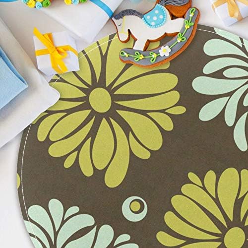 יפה דייזי פרח, החלקה שפשפת 15.7 עגול אזור שטיח שטיחים שטיחים לילדים שינה תינוק חדר לשחק חדר משתלת