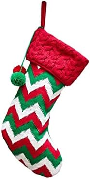 NC קישוט לחג המולד סרוג גרבי חג המולד שקית קנדי ​​תיק סרוגים גרביים ביתיים