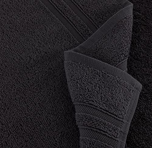 חמאם פשתן מגבות ידיים שחורות 4 חבילות - 16 x 29 כותנה טורקית איכותית איכותית רכה וסופגת מגבות קטנות לחדר אמבטיה