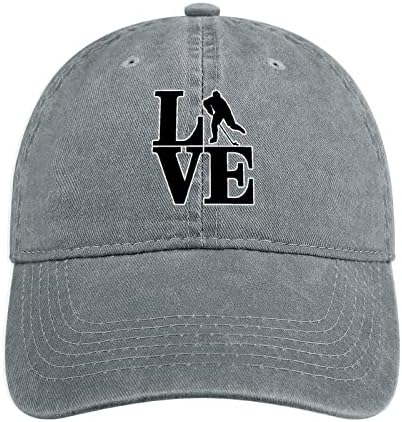 אהבת הוקי מותאם אישית כובע בייסבול כובע מתכוונן אבא כובע לגברים נשים מקורה & מגבר;חיצוני