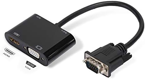 Zyyini Bindpo VGA למתאם HDMI, VGA זכר ל- 1080p HDMI + ממיר VGA עם אודיו סטריאו 3.5 ממ, דונגל לטלוויזיה, מחשב, מחשב נייד,